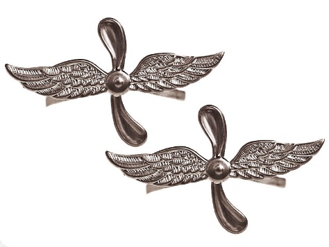 Badges and Pins, Soviet - Фотография RKKA Soviet Air force Collar Insignia Emblem, silver 1936 Type, USSR Replica - Увеличенное изображение