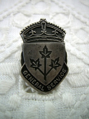 Pin, lapel, Canadian General Service 2WW - Canadian General Service WWII Lapel Pin: Sterling Crown  image 1