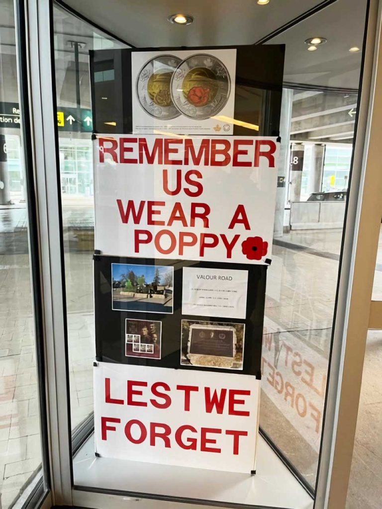 Remembrance Display Winnipeg Airport