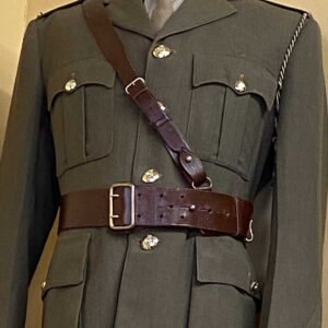 Sam Browne leather belt with supporting shoulder strap