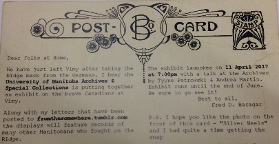 Cards, Post: Voices from Vimy: Manitobans on the Ridge - image2
